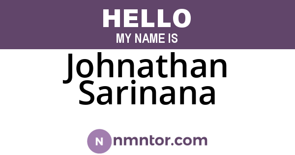 Johnathan Sarinana