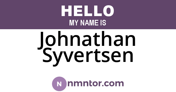 Johnathan Syvertsen