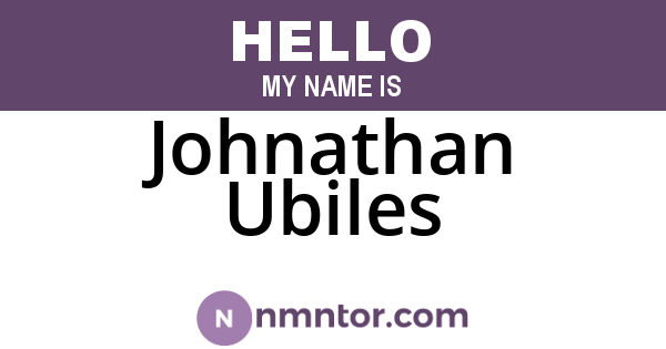 Johnathan Ubiles