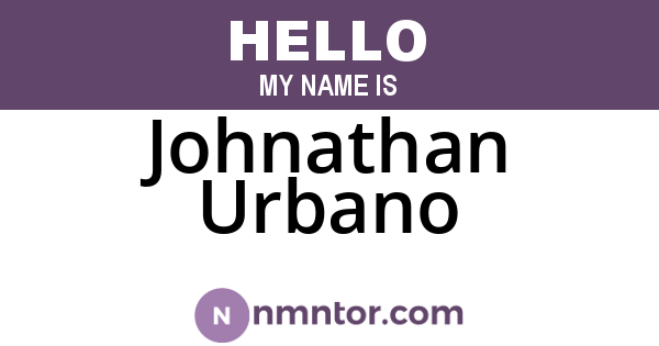Johnathan Urbano