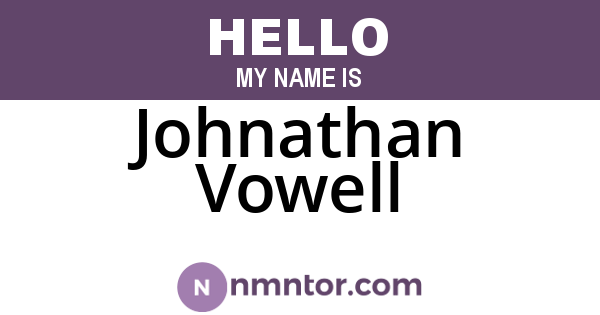 Johnathan Vowell