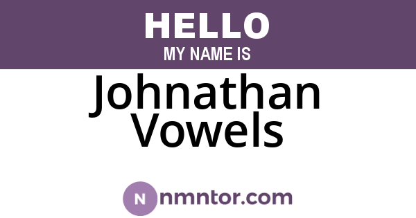 Johnathan Vowels