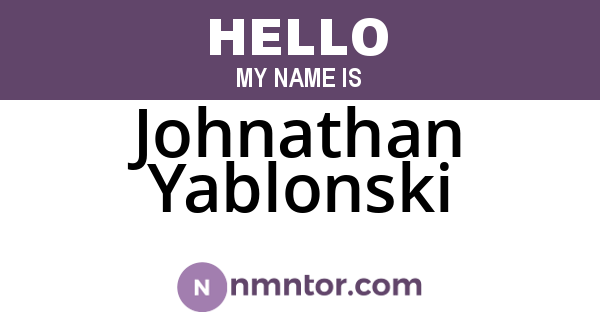 Johnathan Yablonski