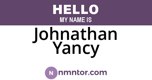 Johnathan Yancy
