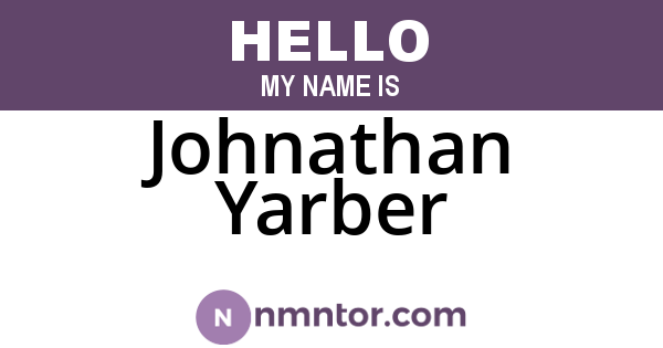 Johnathan Yarber