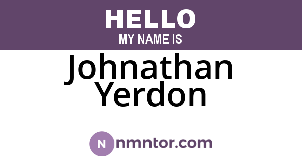 Johnathan Yerdon