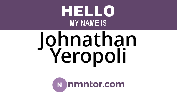 Johnathan Yeropoli