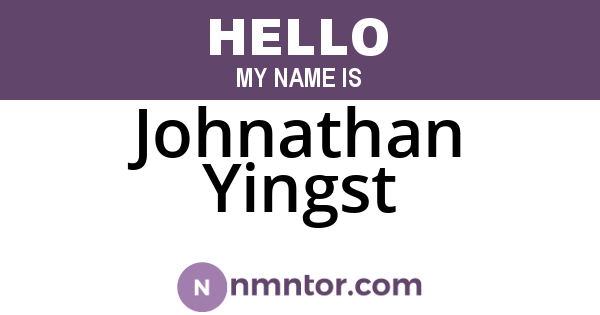 Johnathan Yingst