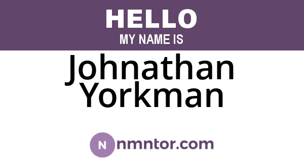 Johnathan Yorkman