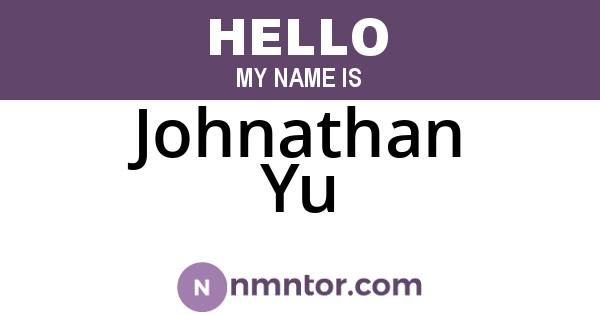 Johnathan Yu