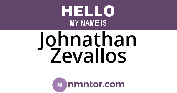 Johnathan Zevallos
