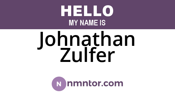 Johnathan Zulfer