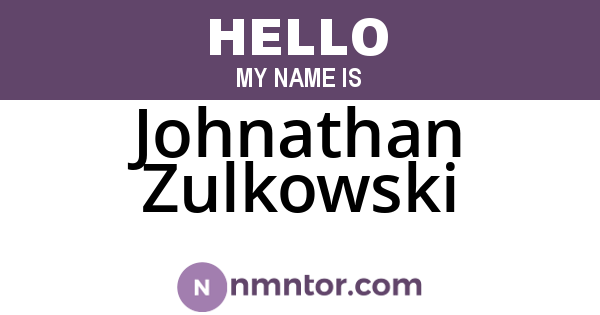 Johnathan Zulkowski