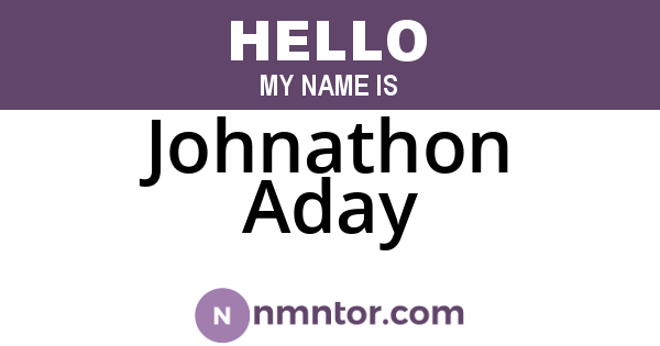 Johnathon Aday