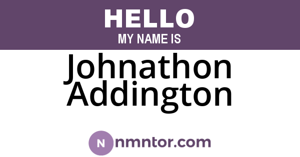 Johnathon Addington