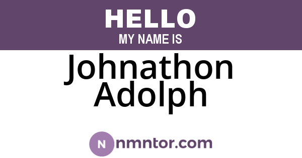 Johnathon Adolph