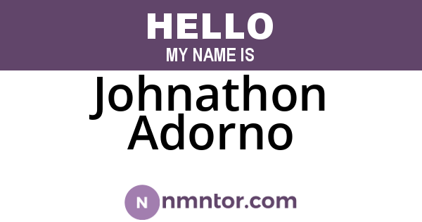 Johnathon Adorno