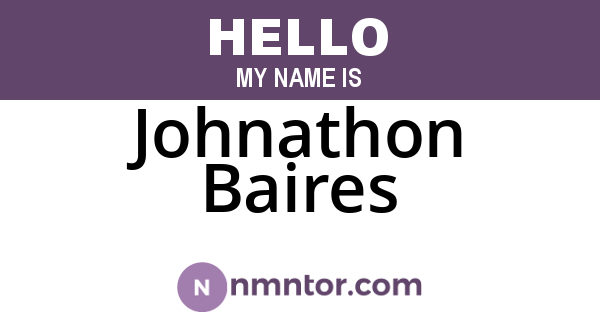 Johnathon Baires