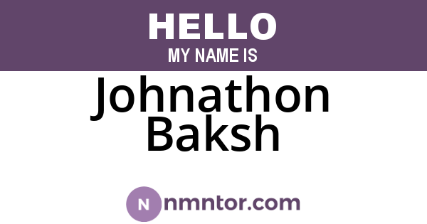 Johnathon Baksh
