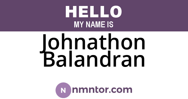Johnathon Balandran