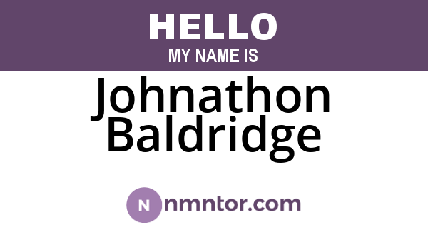 Johnathon Baldridge