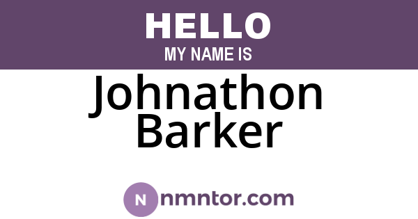 Johnathon Barker