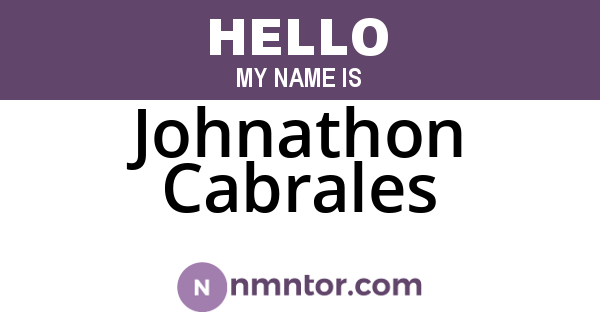 Johnathon Cabrales