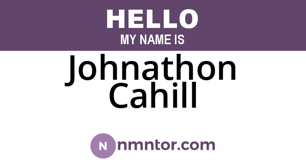 Johnathon Cahill