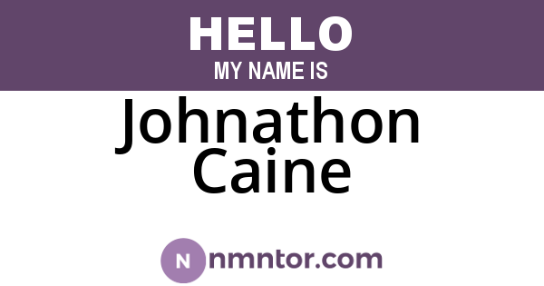Johnathon Caine