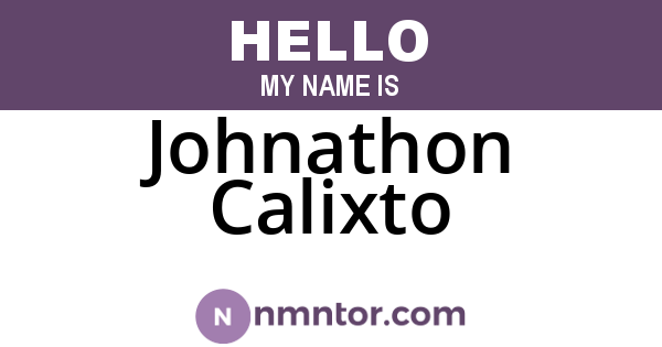 Johnathon Calixto