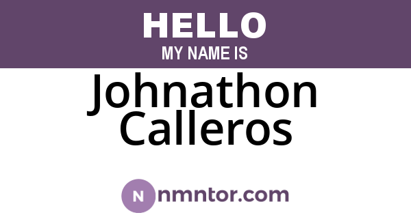 Johnathon Calleros