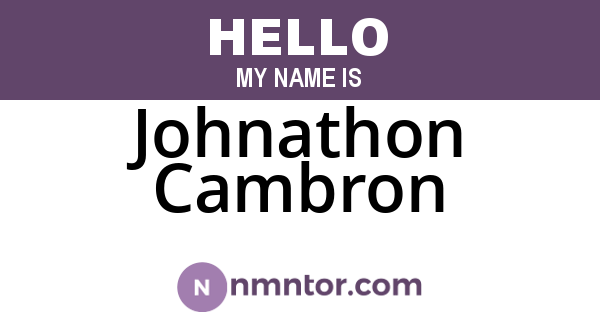 Johnathon Cambron
