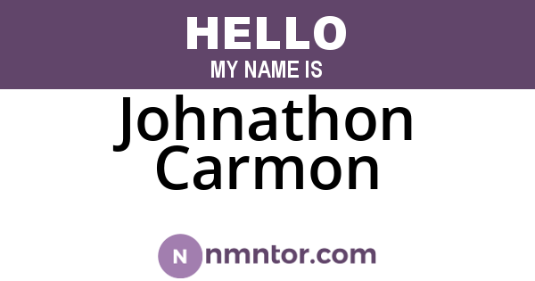 Johnathon Carmon