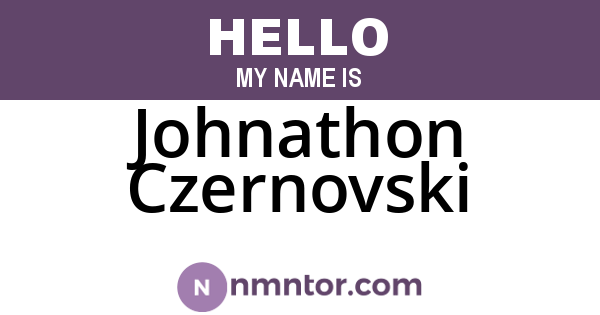 Johnathon Czernovski