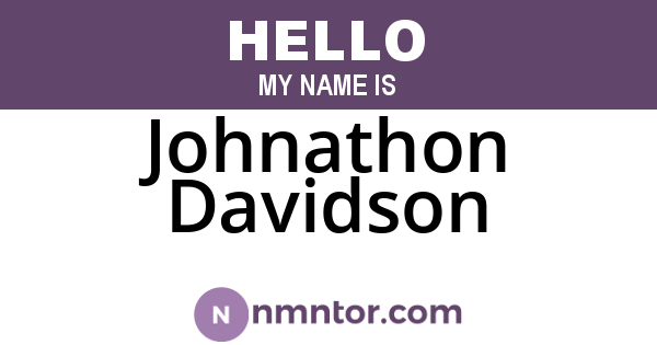 Johnathon Davidson