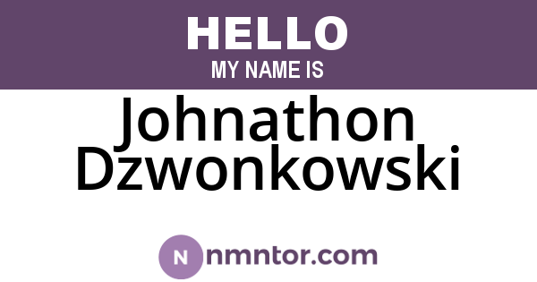 Johnathon Dzwonkowski