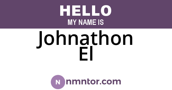 Johnathon El