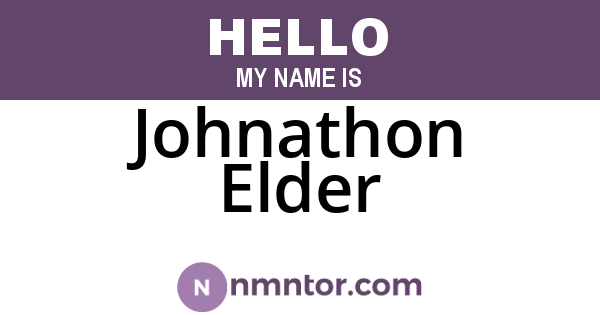 Johnathon Elder