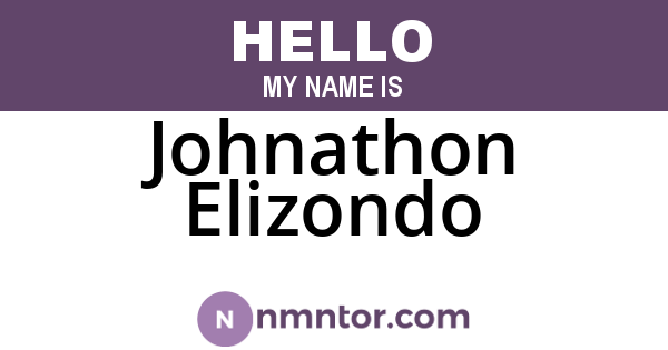 Johnathon Elizondo