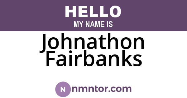 Johnathon Fairbanks