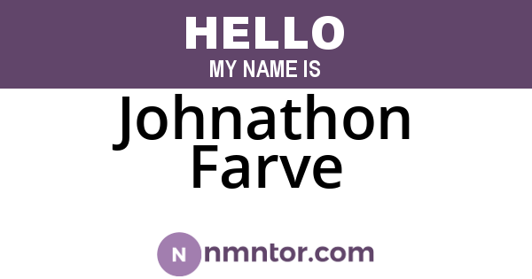 Johnathon Farve