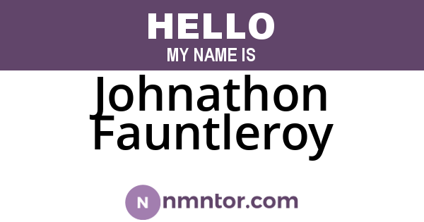Johnathon Fauntleroy