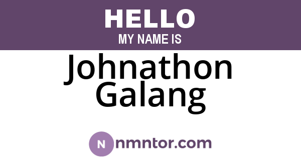 Johnathon Galang