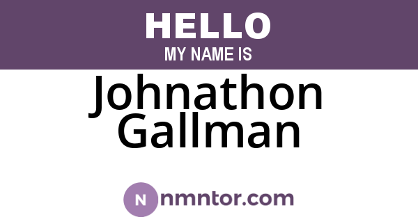 Johnathon Gallman