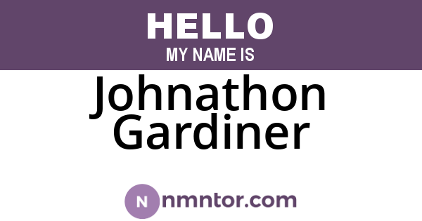 Johnathon Gardiner