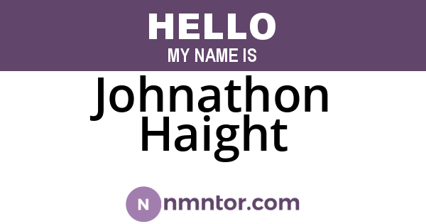 Johnathon Haight