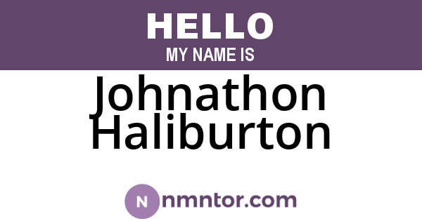 Johnathon Haliburton