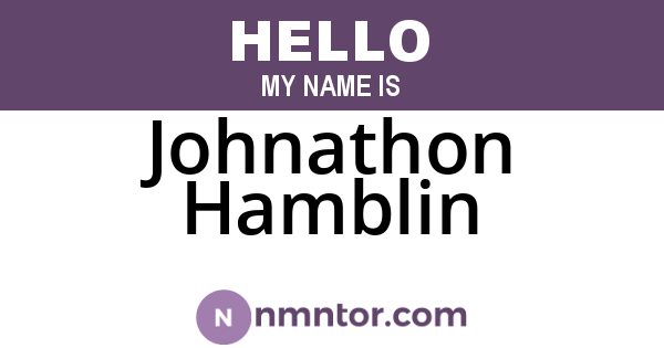 Johnathon Hamblin