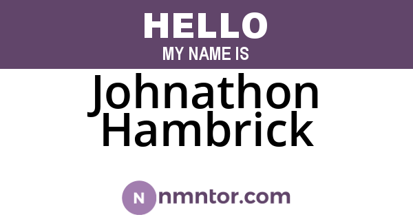 Johnathon Hambrick