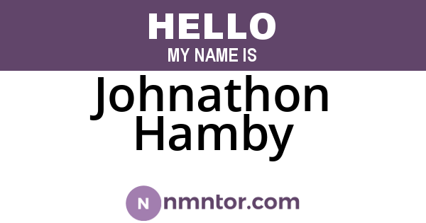Johnathon Hamby